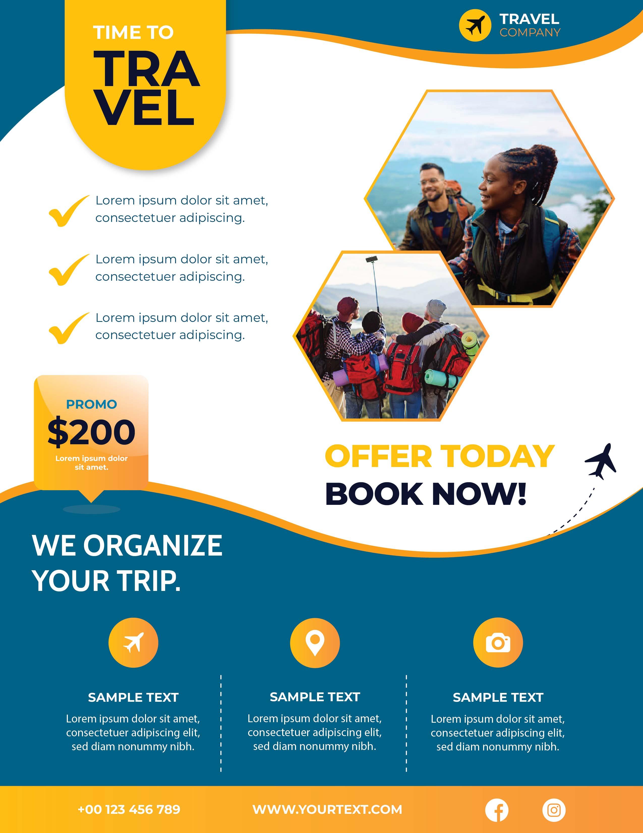 Travel sale flyer template