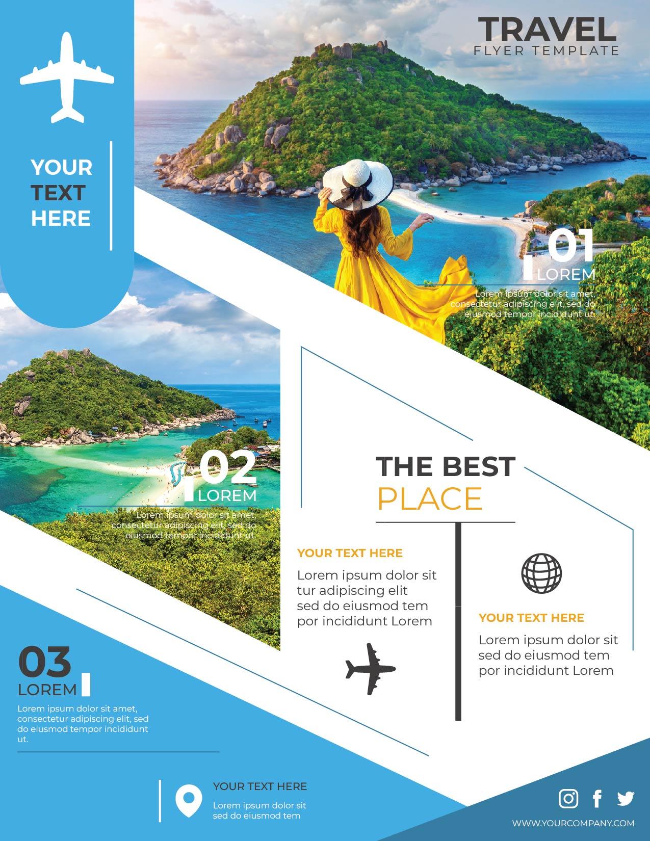Professional Travel Flyer Template (AI Format) for Your Agency