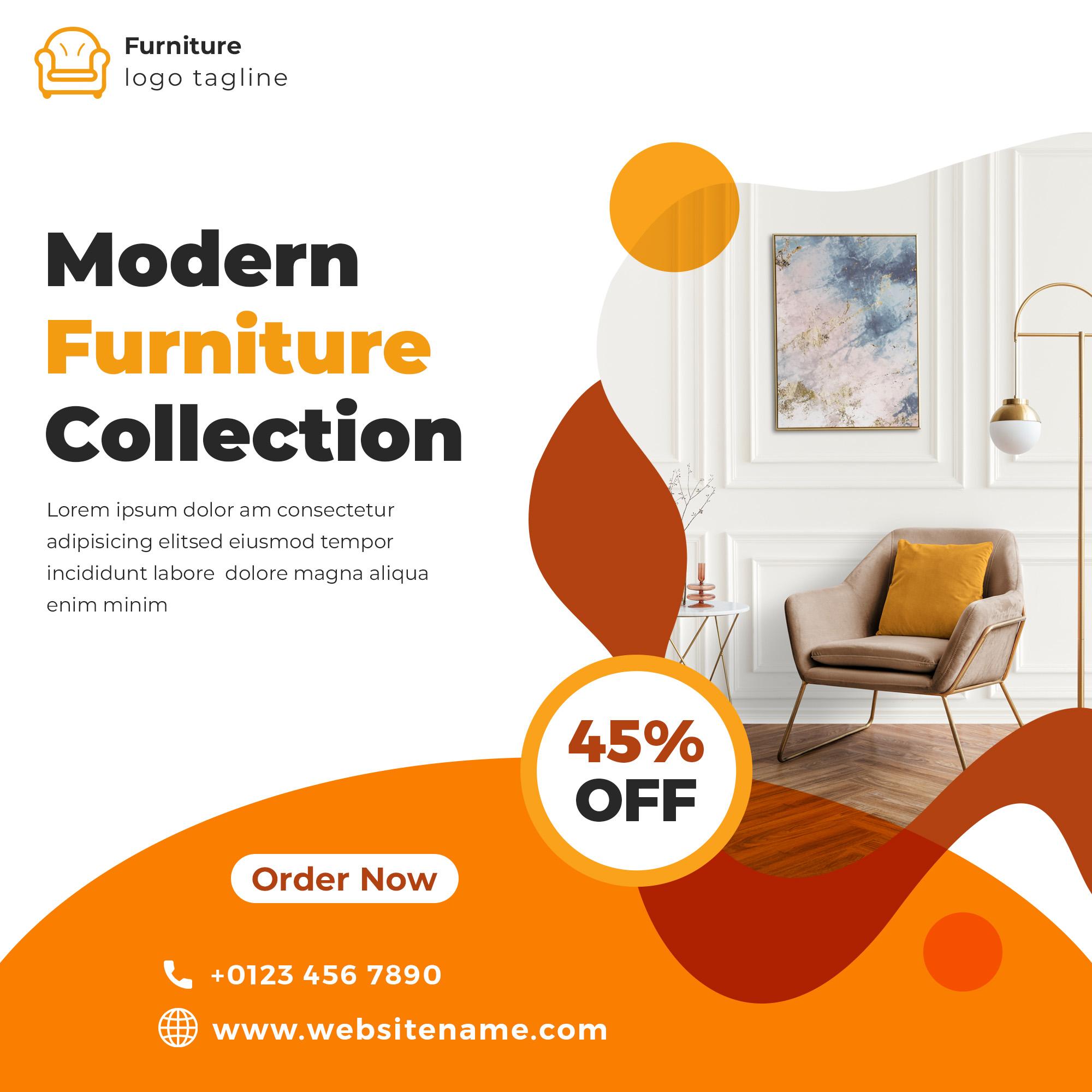 Furniture sale Instagram post and social media template