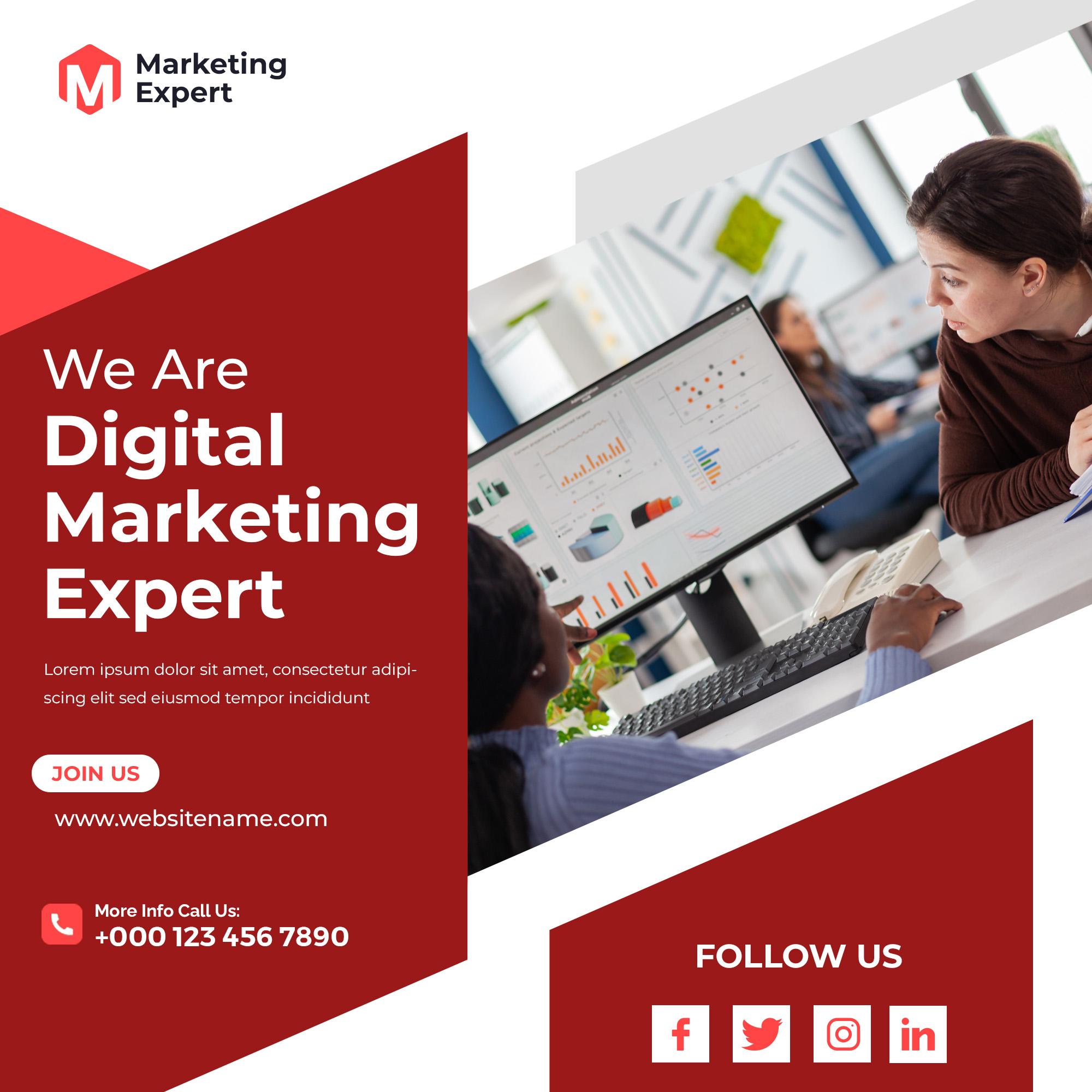 Digital marketing agency Instagram post and social media banner template