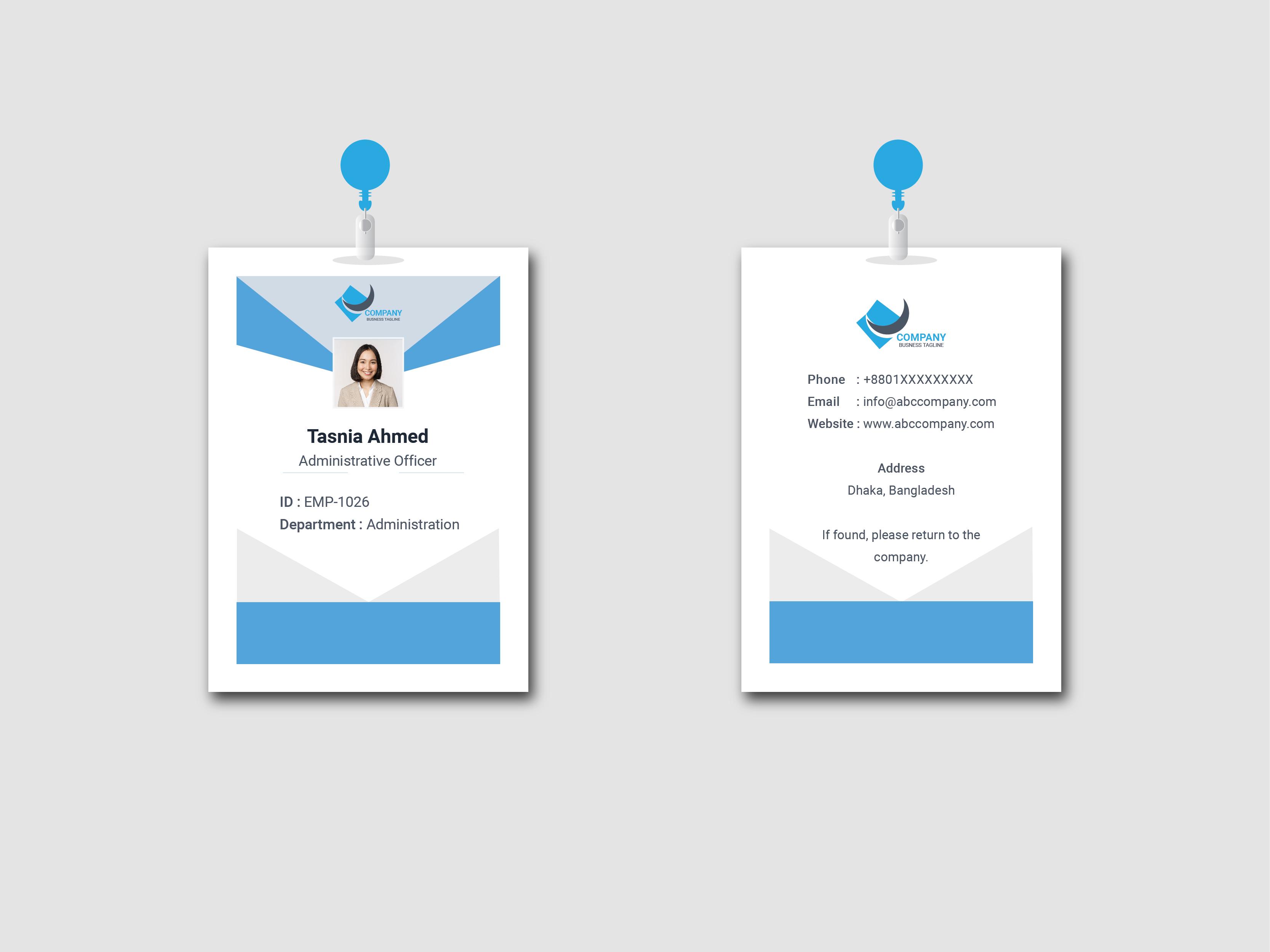 Modern Office ID Card Design